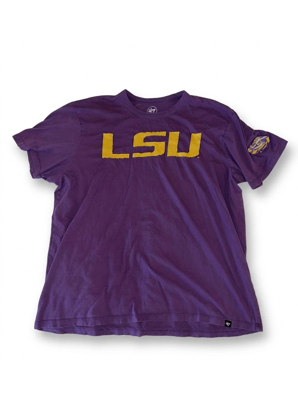 47 Purple Tee | LSU Tigers Graphic | Size XL | Gold Block Lettering